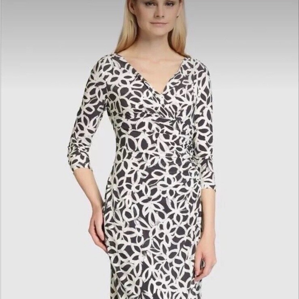 LAUREN RALPH LAUREN | Abstract Patterned Dress (GREY & WHITE) - Picture 2 of 12